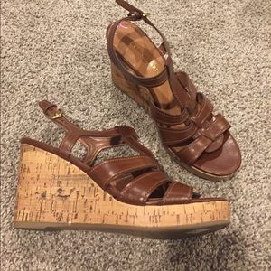 Franco Sarto Brown Wedges